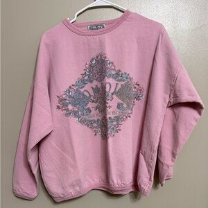 Vintage Bonjour Floral Pink Women's Sweatshirt